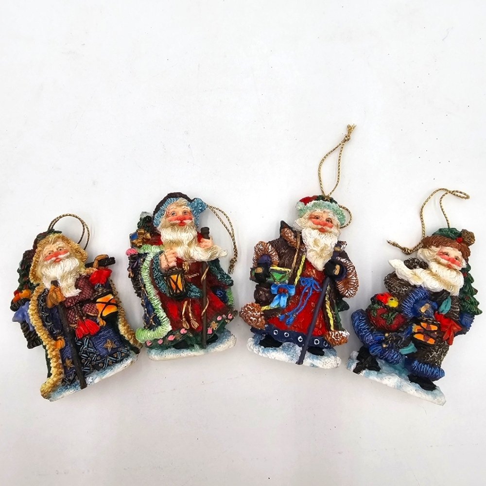 Crinkle Claus Ornaments Set Of 4